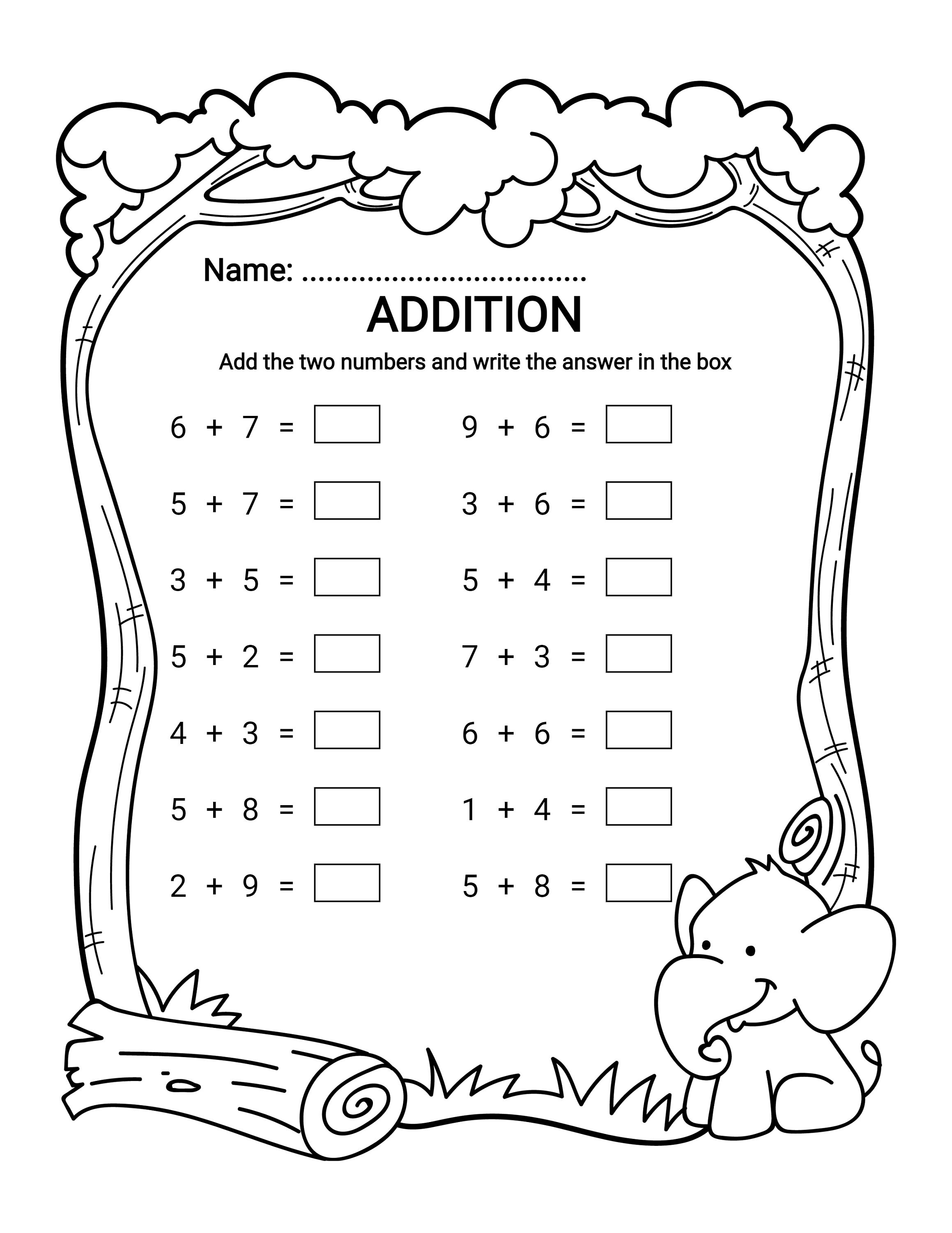 10 printable addition worksheets for preschool kindergarten math