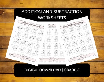 Matematiska additions- och subtraktionsövningar | Ensiffriga, tvåsiffriga och tresiffriga tal årskurs 2 | Med och utan omgruppering av ekvationer