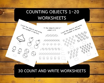30 Printable Counting Worksheets for Preschool and Kindergarten Math