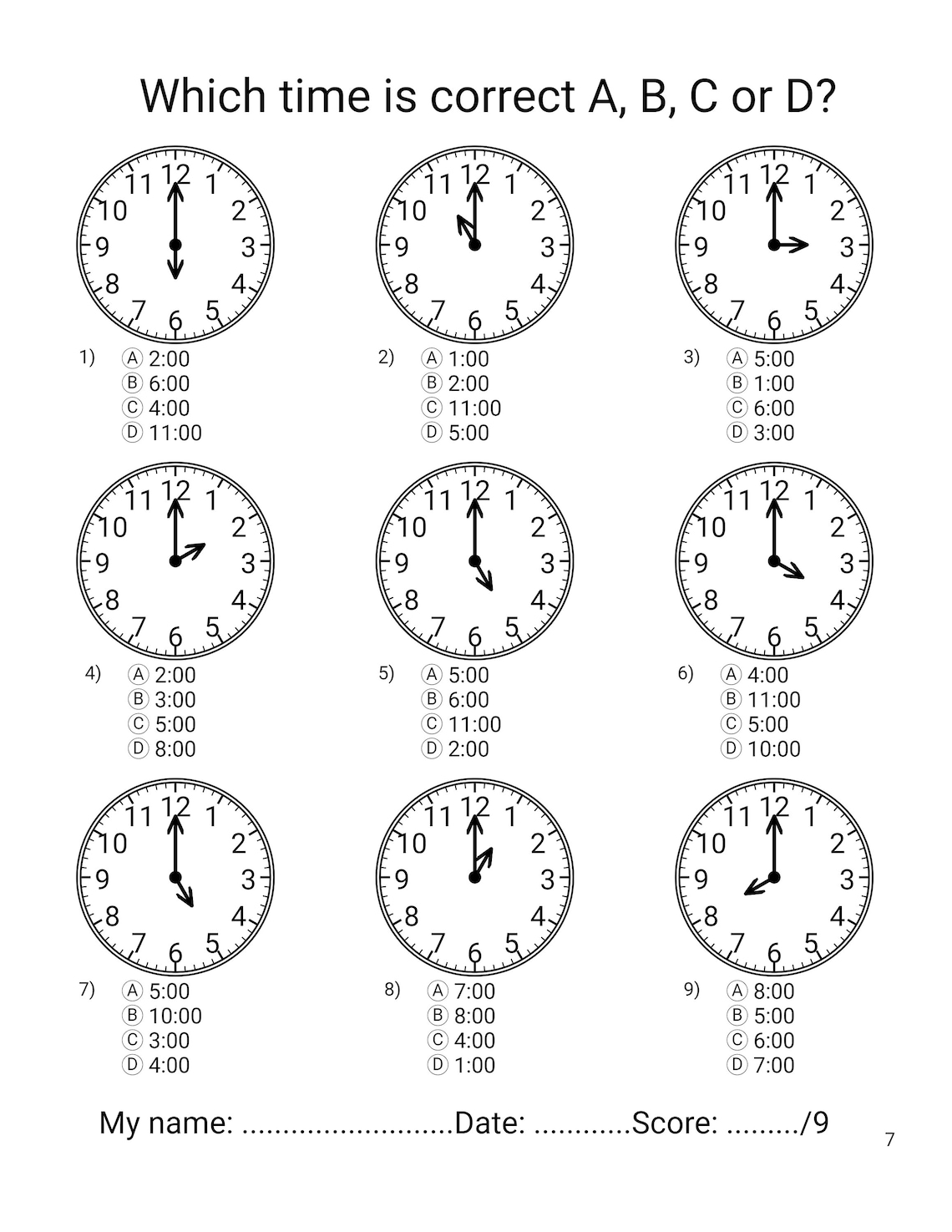 Telling Time Worksheets Grade 1 - Etsy