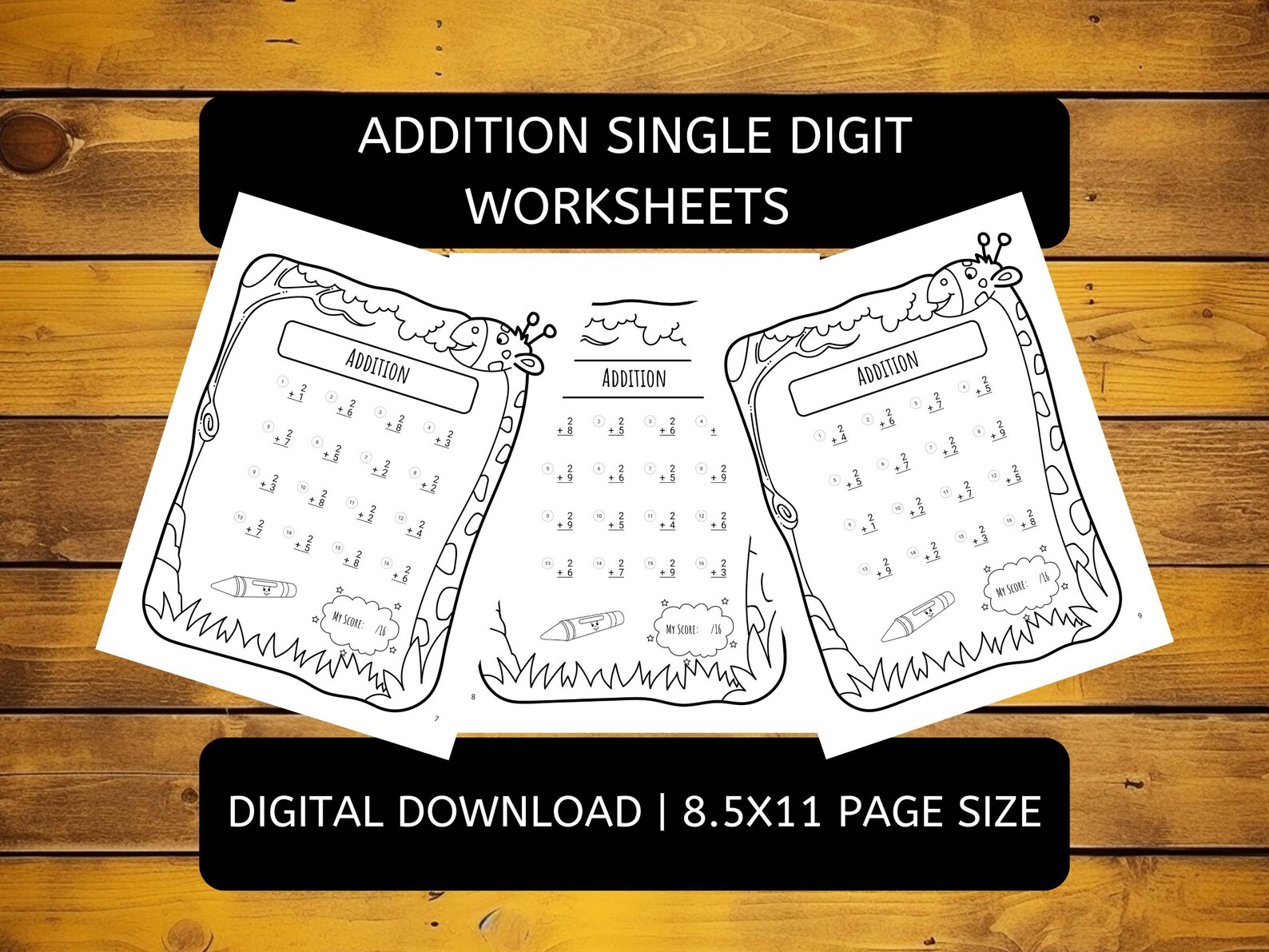Math Addition Single Digit Worksheets | Numbers 1-9 for Kids Ages 4-6 ...
