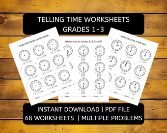 Telling Time Worksheets Grades 1-3