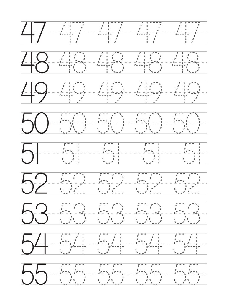 Print Handwriting Numbers 1-100 Kindergarten Age and Up - Etsy
