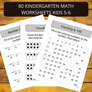 Puede incluir: Hojas de trabajo imprimibles en blanco y negro para matemáticas de jardín de infantes. Las hojas de trabajo incluyen líneas numéricas, contar puntos y una tabla de números hasta 100.