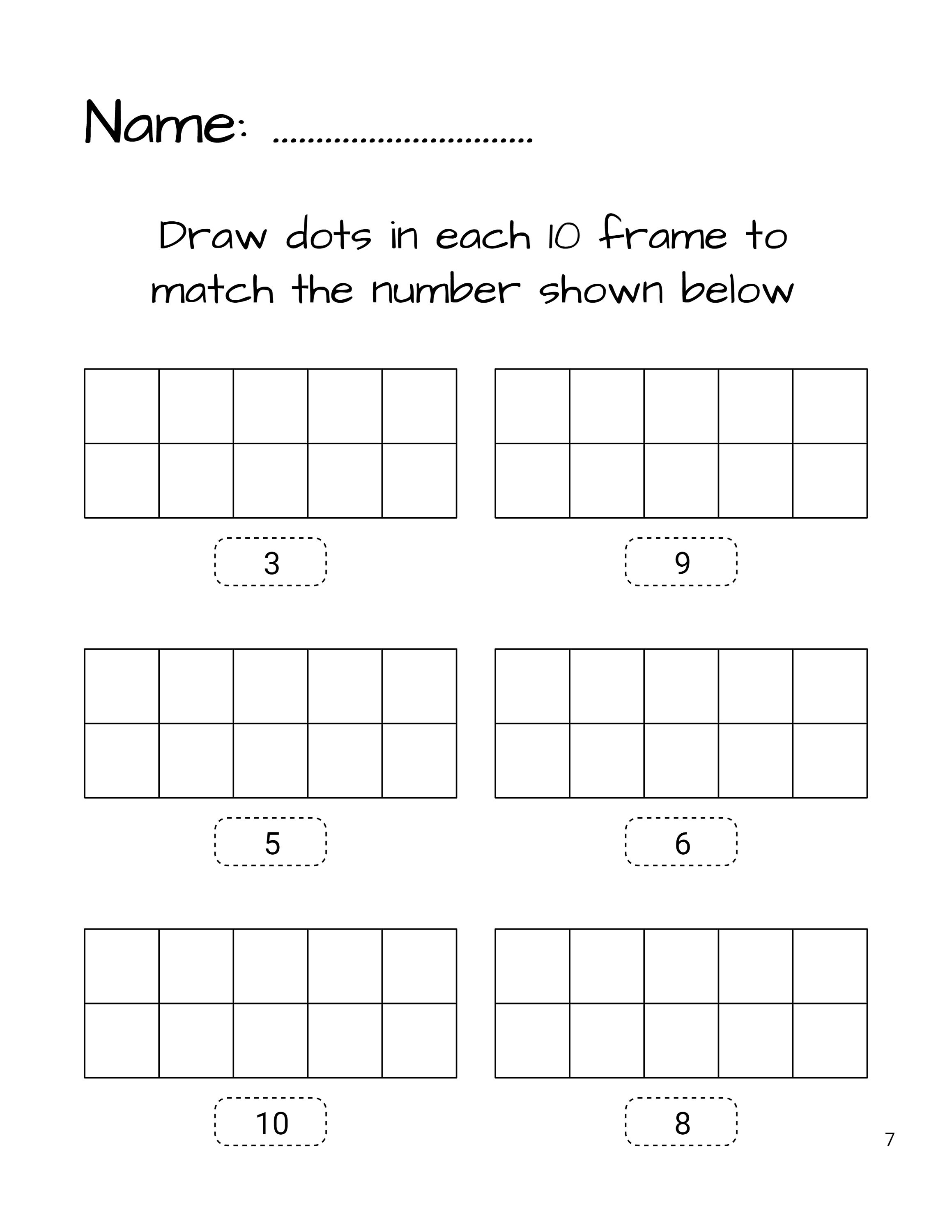 Counting Using Ten Frames for Preschool Numbers to 20 Etsy
