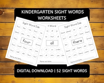 Printable Dolch Sight Words Dab It Worksheets First Grade - Etsy