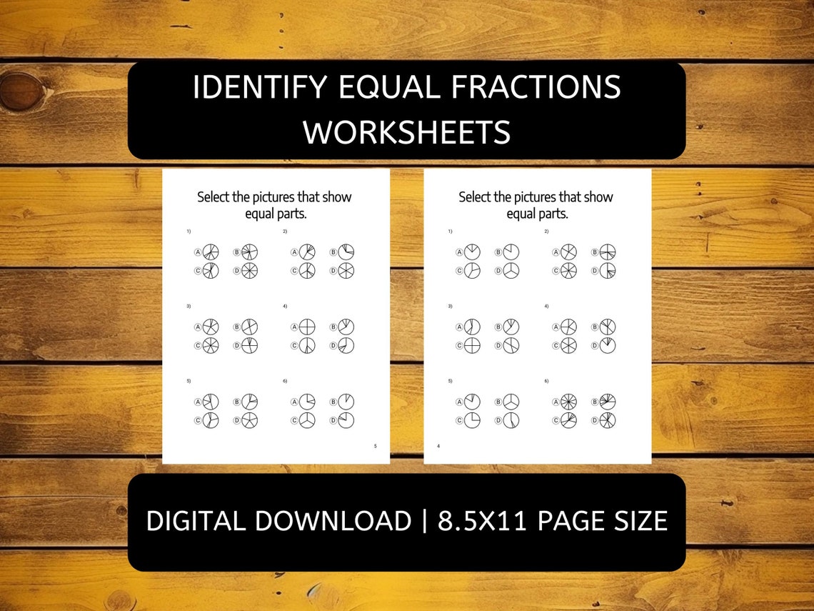 Fraction Worksheets Grade 2 - Etsy