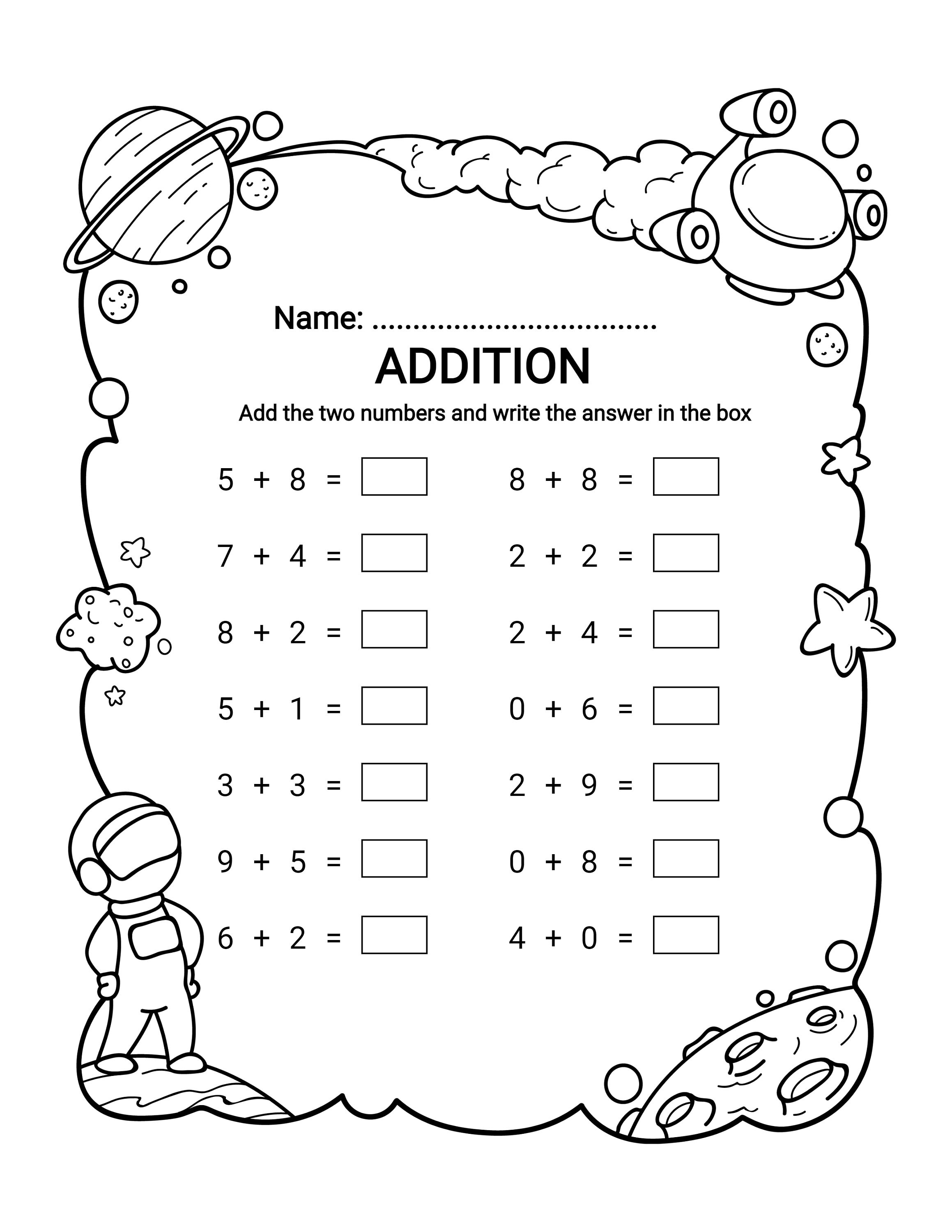 10 printable addition worksheets for preschool kindergarten math