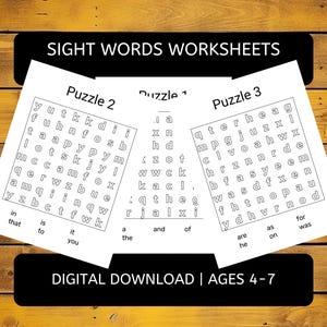 Printable Sight Words Coloring Word Search Worksheets | Preschool-Grade 1