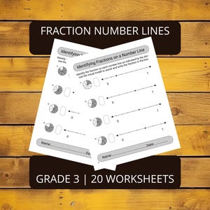 Math Fractions Number Line Worksheets Grade 3 | Identify Fractions Denominator 2-8