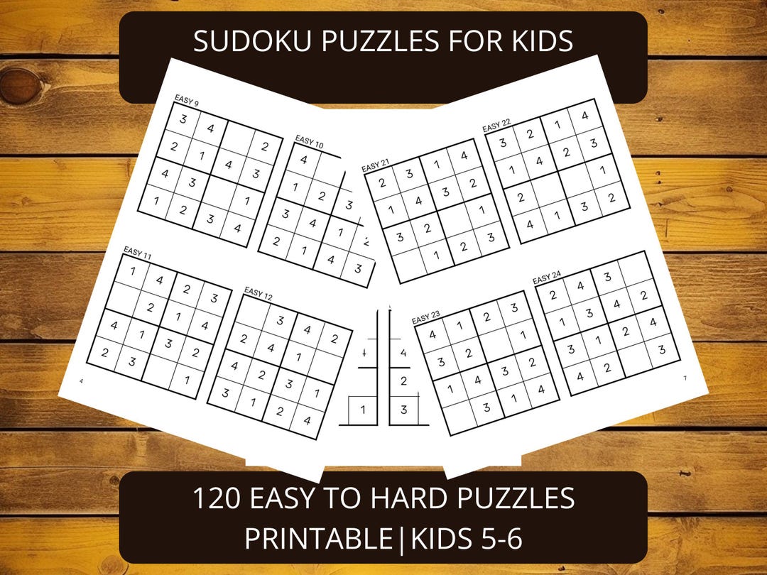 Sudoku for Kids Ages 5-6 | Number Logic Puzzles | 4x4 Grids Easy to ...