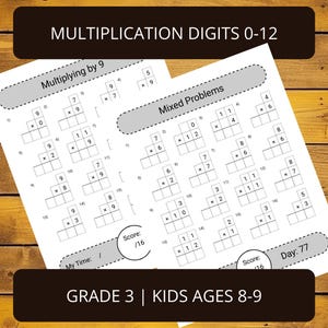 Printable Math Multiplication Practice Worksheets Grade 3 | Numbers 0 ...