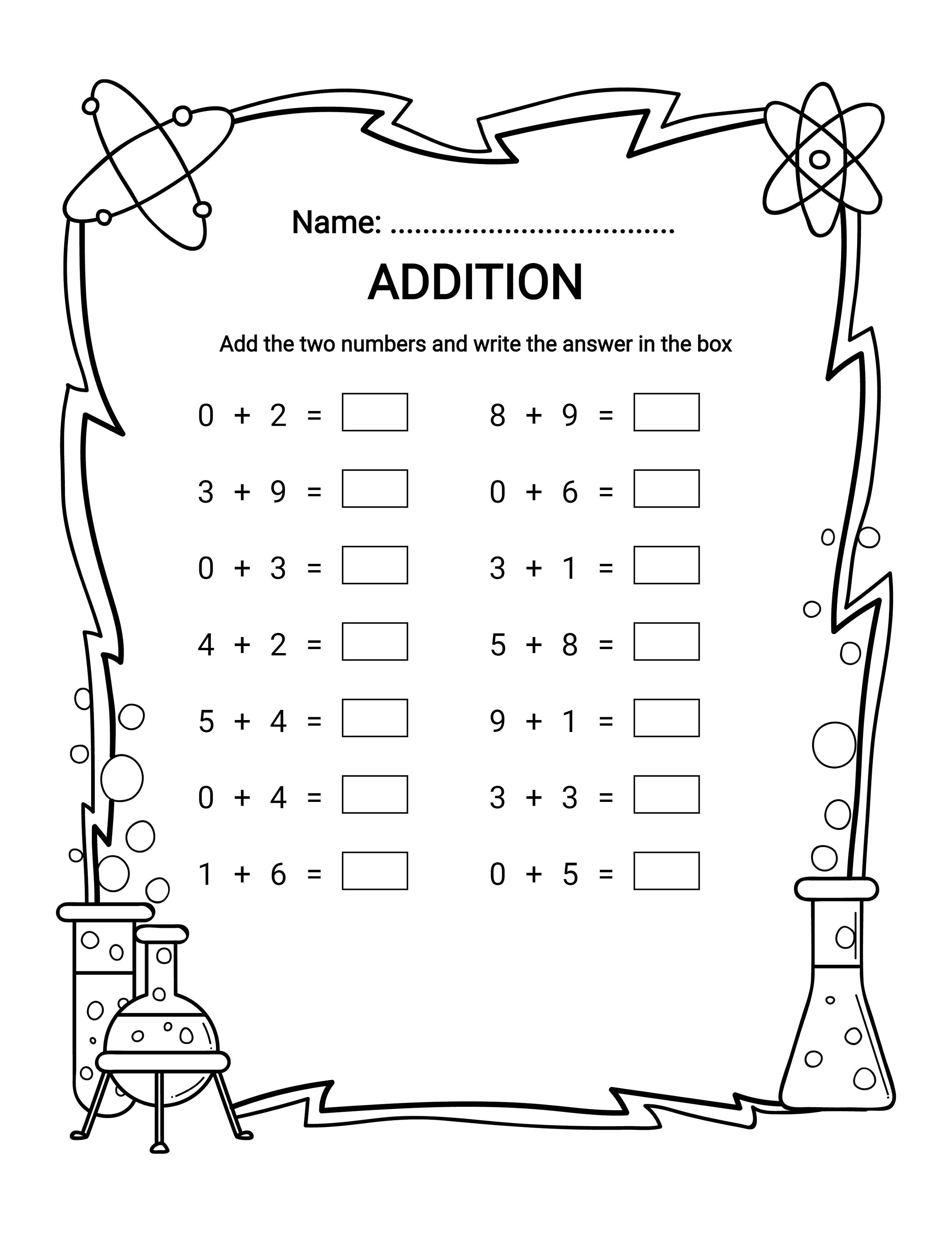 10 printable addition worksheets for preschool kindergarten math