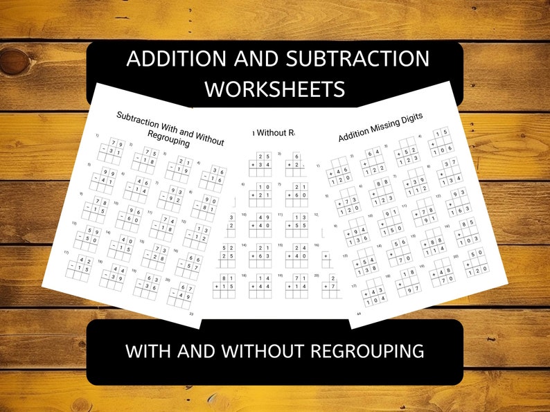 60 Double Digit Addition and Subtraction Worksheets With and Without ...