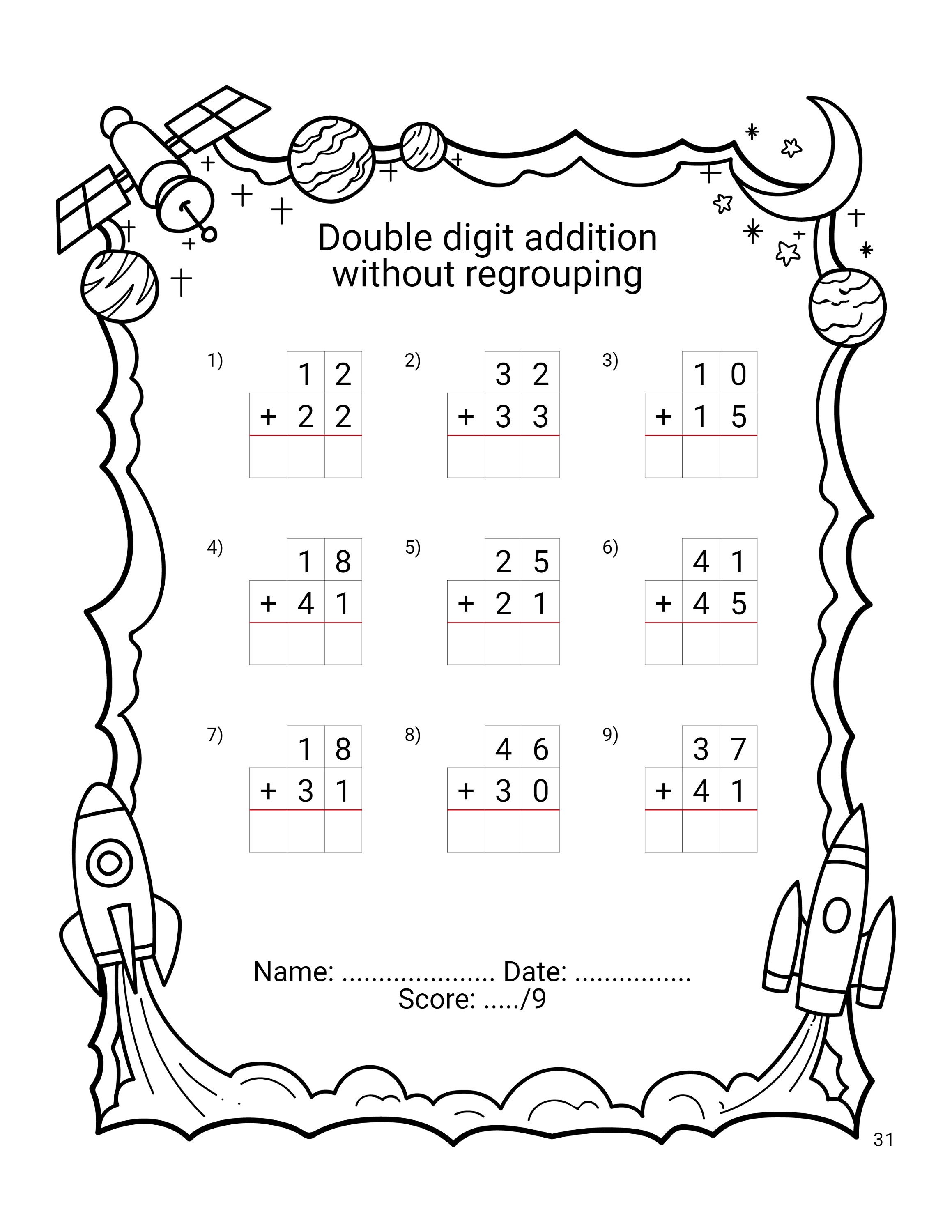 Math Worksheets Addition and Subtraction Grade 2 - Etsy