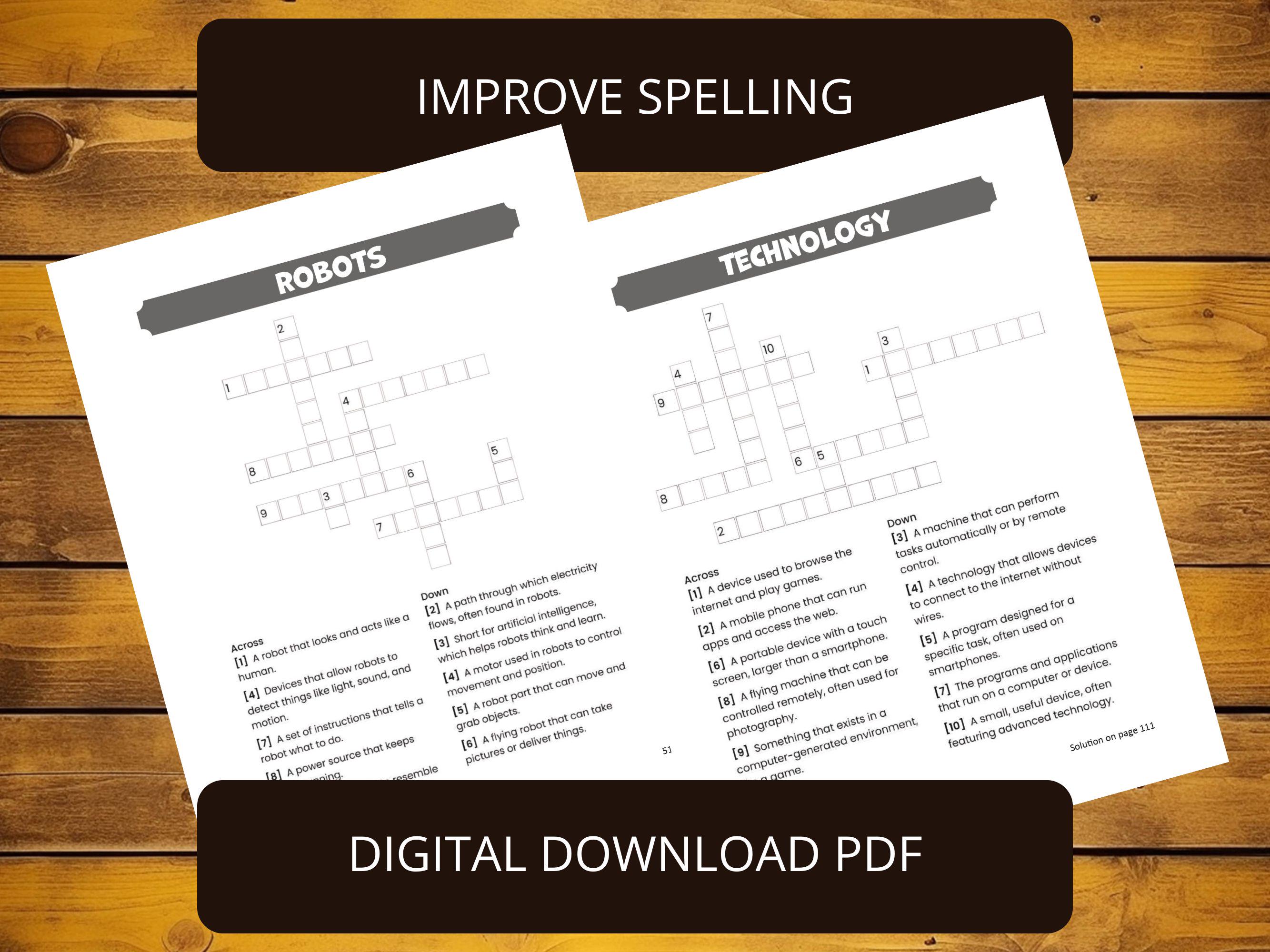 Crossword Puzzles for Kids Ages 8-12 | 101 Educational Themes | Screen