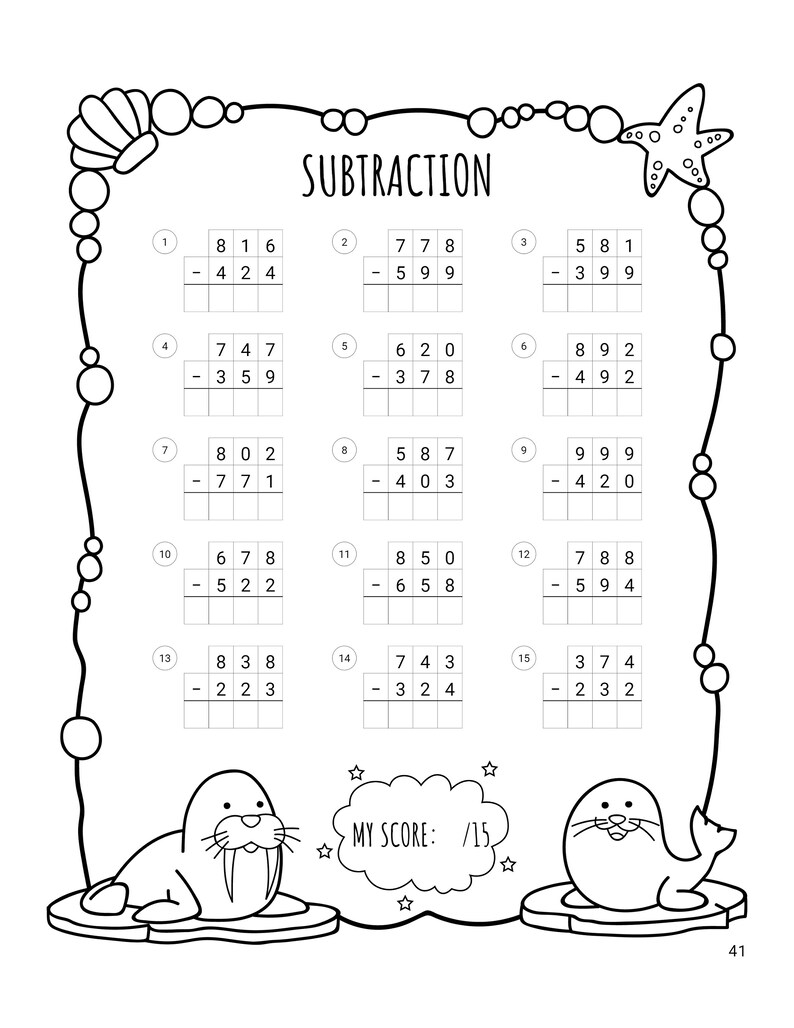 50 Printable Triple Digit Addition and Subtraction Practice Worksheets Etsy