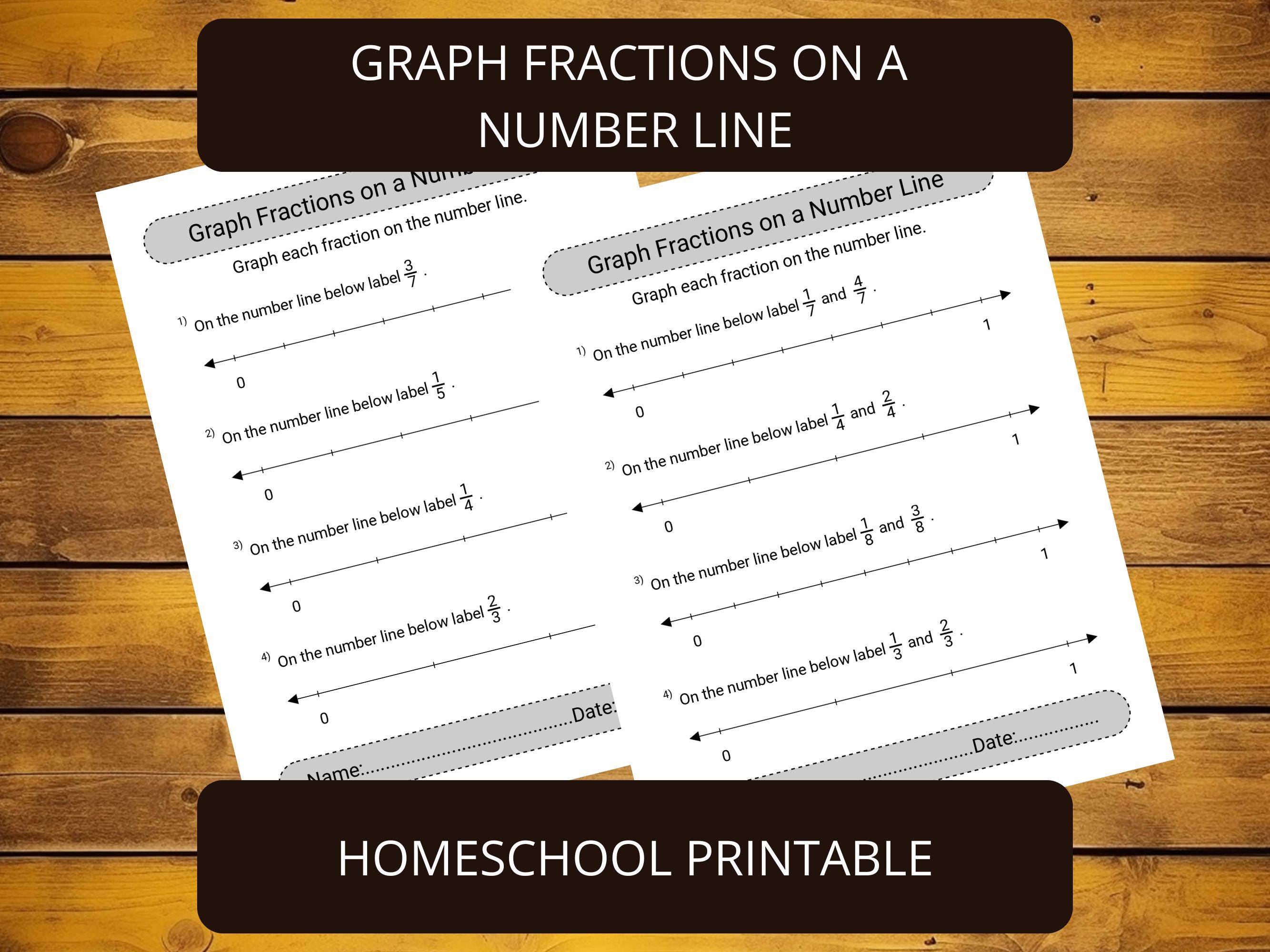Math Graph For Fractions Math Fractions Number Line Worksheets Grade 3 | Graph Fractions ...