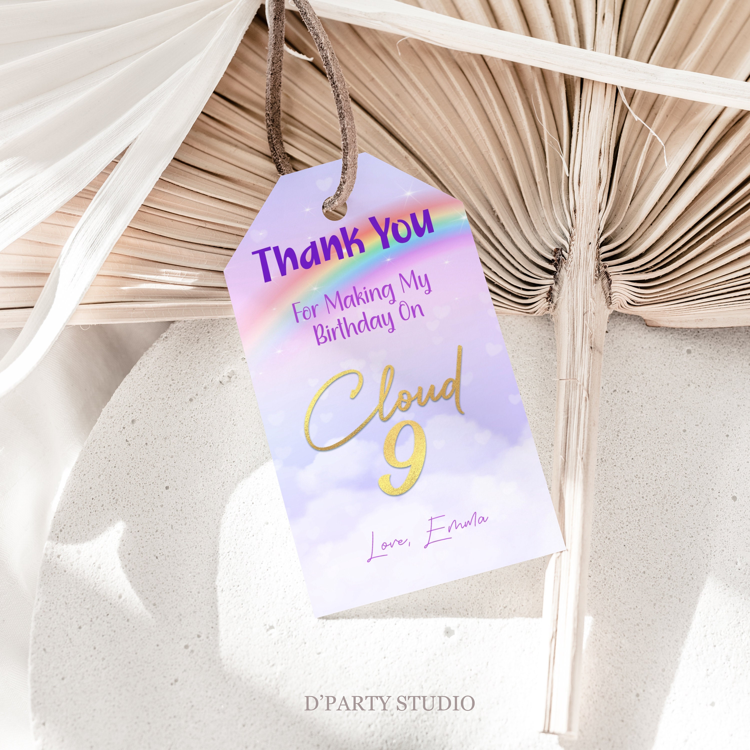 Dreamy Cloud Nine Boy Baby Shower Thank You Card