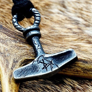 Mjolnir Pendant, Thor Hammer Necklace, Mjolnir Necklace, Pagan Jewelry, Norse Mythology/Viking Jewelry/Viking Artifact/Nordic/Asatru/Black