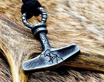 Mjolnir Pendant, Thor Hammer Necklace, Mjolnir Necklace, Pagan Jewelry, Norse Mythology/Viking Jewelry/Viking Artifact/Nordic/Asatru/Black
