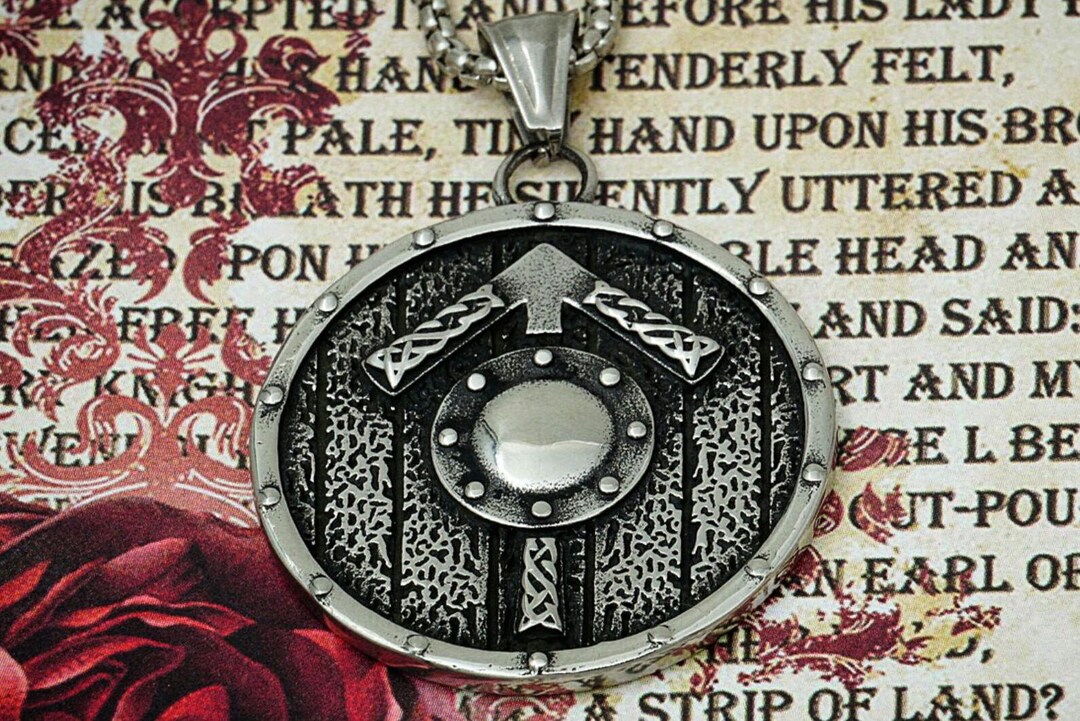 Tyr Necklace, Tyr Rune Pendant, Viking Shield Amulet, Helm of Awe ...