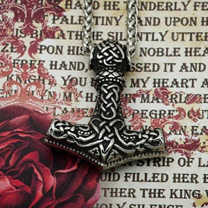 Mjolnir Necklace - Thor&#39;s Hammer Pendant - Silver Mjolnir Pendant, Norse Mythology, Nordic Paganism, Viking Jewelry, Nordic Knots, Old Gods