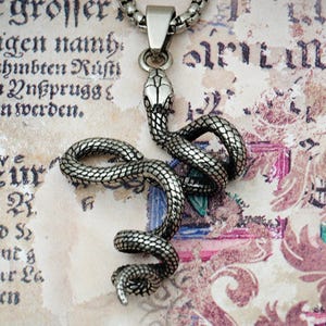 Jormungandr Necklace, World Serpent Pendant, Silver Snake Necklace, Norse Talisman, Midgard Serpent, Ouroboros, Asatru, Nordic Paganism