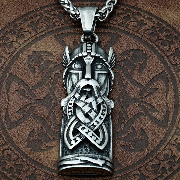 Odin Necklace, Viking Pendant, Nordic Necklace, Odin Figurine, Norse Amulet, Heathen, Asatru, Scandinavian, Viking Jewelry, Old Gods, Gift
