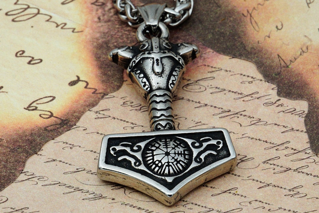 Thor's Hammer Pendant, Thor Hammer Necklace/odin's Ravens/viking