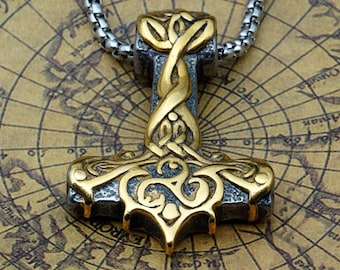 Mjolnir Pendant, Thor Hammer Necklace, Mjolnir Necklace, Pagan Jewelry, Viking Jewelry/Norse Gods/Nordic/Asatru/Norse Mythology/Celtic Knots