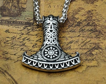 Viking Hammer, Viking Jewelry, Thor Hammer, Mjolnir Necklace, Nordic Pendant, Asatru, Norse Hanger, Pagan Gift, Scandinavian Mjollnir, Gift