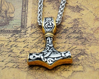 Mjolnir Pendant, Thor Hammer Necklace, Mjolnir Necklace, Pagan Jewelry, Viking Jewelry/Norse Gods/Nordic/Asatru/Norse Mythology/Nordic Knots