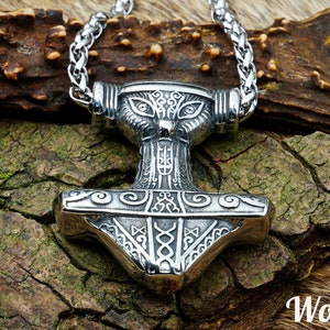 Viking Hammer, Thor Hammer, Viking Jewelry, Mjolnir Pendant, Nordic Necklace, Asatru, Norse, Pagan, Tor, Heavy, Silver Hammer, Gift for men
