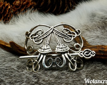 Bronze Viking Hair Pin Floral Celtic Thistle Raven Boar Medieval Accessory Nordic Hairpin - Etsy main image 4