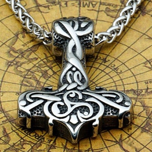 Mjolnir Pendant, Thor Hammer Necklace, Mjolnir Necklace, Pagan Jewelry, Viking Jewelry/Norse Gods/Nordic Knots/Asatru/Norse Mythology/Thor&#39;s