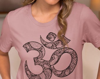 OM SYMBOL SHIRT - Religious T Shirts, Mandala Shirt, Printed Tee Shirts, Spiritual Tshirt, Yoga Graphic Tee, Religious Shirt Gift, Om Shirts