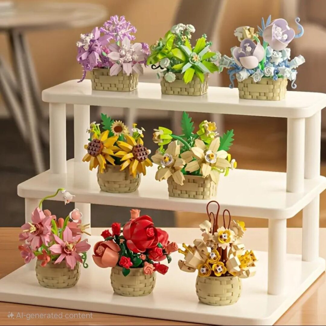 DIY Flower Building Blocks Set Building Brick - Decoration, Desktop ...