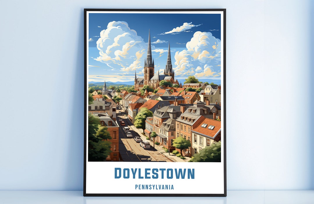Doylestown Travel Posters Wall Art Print Framed Gifts Bedroom Etsy