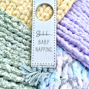 Hand knit baby blanket Baby shower gift  Multicolor baby blanket Chunky knit baby blanket Chenille baby blanket New baby gift Baby Blanket