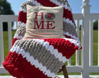 Chunky Knit Team Blanket: Handmade Chenille Throw