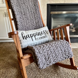 Chunky knit blanket, Thick yarn blanket, Hand knit blanket, Chunky knit throw blanket, Hand knit chunky blanket