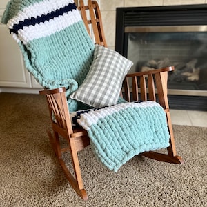 Handmade chunky knit blanket, Christmas gift idea, Handmade, Chunky knit Throw, Hand Knit Blanket, Couch throw, Soft Blanket