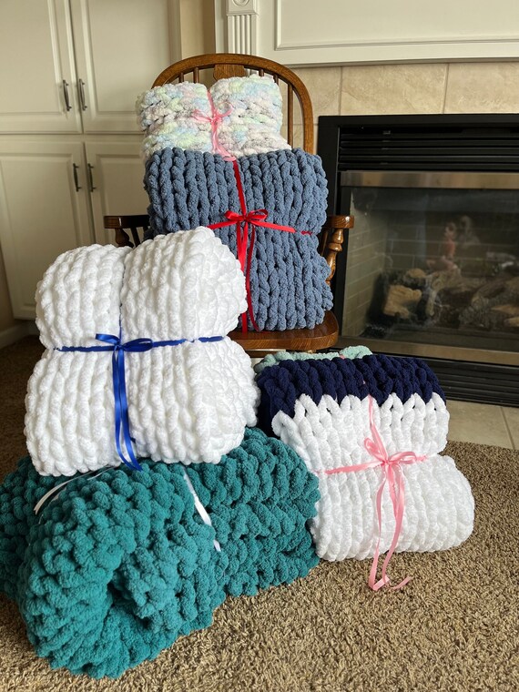 Chunky Blanket Hand Crochet Blankets Super Cozy Thick and Warm Multiple  Colors and Size Options -  Denmark