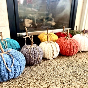 Chunky Knit Chenille Pumpkins: Handmade Fall Decor