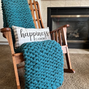 Chunky knit blanket, Large Knit Blanket,  Handmade Blanket, Soft Crochet Blanket, Gift for her, Knitted Blanket, Chunky Knit Throw Blanket