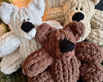 Hand Knit Teddy Bear, Handmade Plushie, Knitted Bear Hand Knit Teddy Bear, Handmade Plushie, Knitted Bear
