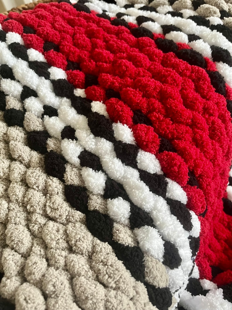 Ohio Blanket, Chunky Knit Blanket, Custom Blanket, Team Blanket