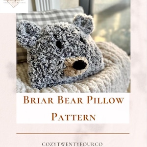 Patrón para tejer con los dedos la almohada del Oso Briar, tutorial en PDF.