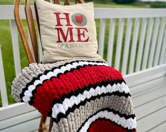 Chunky Knit Team Blanket: Custom College Dorm Decor